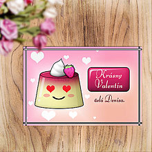 Papiernictvo - Valentínska pohľadnica - puding(želé) zamilovaný (malinový) - 13882479_