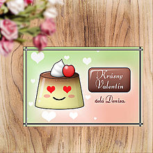 Papiernictvo - Valentínska pohľadnica - puding(želé) zamilovaný - 13882482_