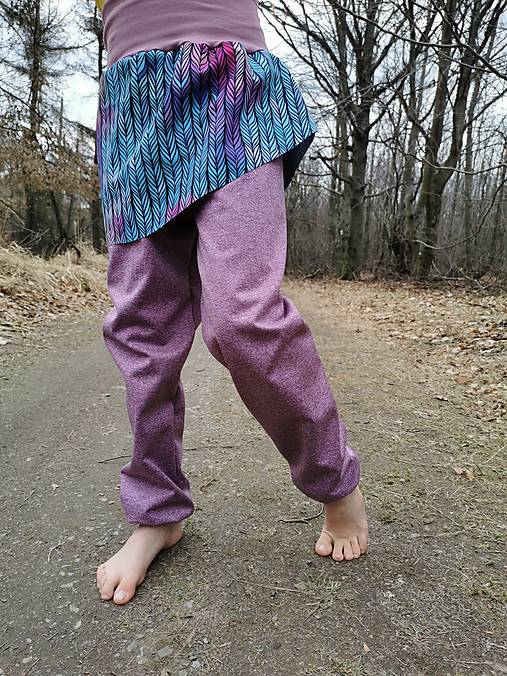 Sukničkové softshellové nohavice "rainbow"