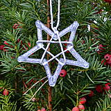 Dekorácie - Vianočná ozdoba Hviezda veľká, strieborné zdobenie - 13886153_