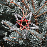 Dekorácie - Vianočná ozdoba Hviezda veľká, zlato-červené zdobenie - 13886189_