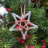 Dekorácie - Vianočná ozdoba Hviezda veľká, zlato-červené zdobenie - 13886190_