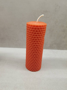 Svietidlá a sviečky - Sviečka z vosku (Oranžová) - 13887801_