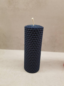 Svietidlá a sviečky - Sviečka z vosku (Modrá) - 13887804_