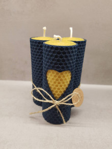 Sviečky - Sada sviečok z vosku (Modrá) - 13887817_