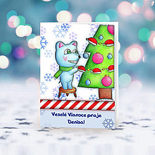 Papiernictvo - Vianočná pohľadnica - ľadový medvedík (a vianočný stromček) - 13887881_