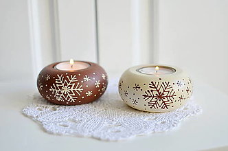 Svietidlá a sviečky - Svietnik vianočný hnedý - 13889017_