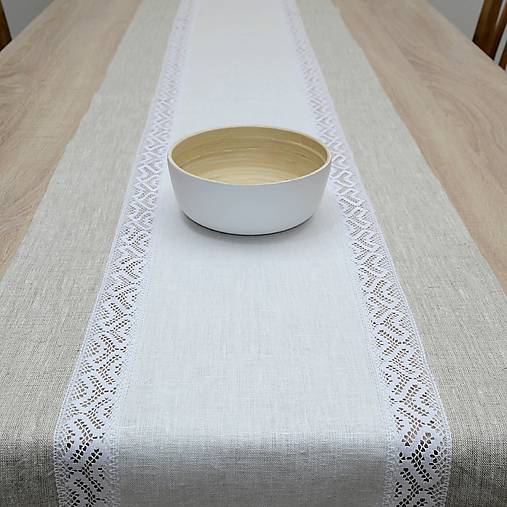  - BASTIEN 1 - ľanový behúň  (130 cm x 40 cm) - 13888524_