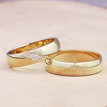 Prstene - Obrúčky s tromi diamantmi - 13889524_