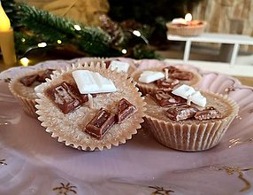 Svietidlá a sviečky - Sviečky vianočné, kapučíno, muffiny s čokoládou - 13888645_