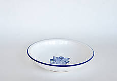 Nádoby - Hlboký tanier Modré pierko - 13895219_