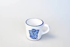 Nádoby - Hrnček na kávu podnos Modré pierko - 13895256_