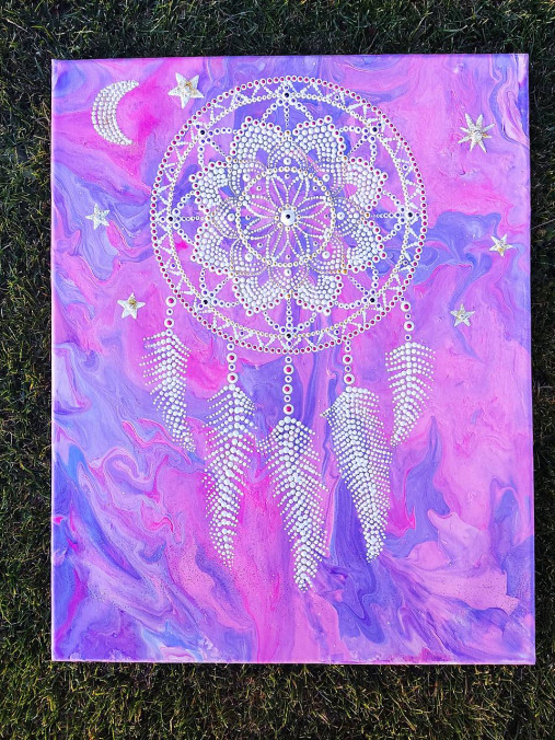 Obrazy - Mandala lapač snov - 13894913_