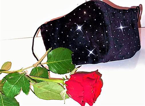  - Zamatové rúško s kryštálmi Swarovski element - 13892360_