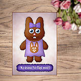 Papiernictvo - Plyšová veľkonočná zajačica - pohľadnica (zajačik) - 13892628_