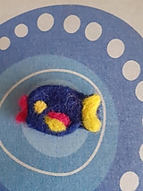 Modrá rybička - plstená brošnička