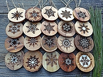 Vianočná drevená dekorácia "vločka"mix