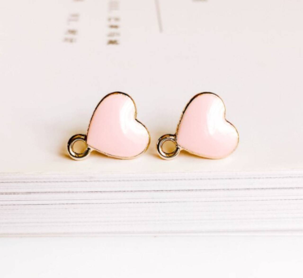 PU103 Náušnicový háčik priemer 1 cm / cena za kus  (Ružová)