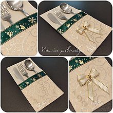Úžitkový textil - Zelené vianočné príborníky - 13896281_