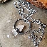 Náhrdelníky - Cínovaný náhrdelník - Krištáľový špic ohladený - 13903734_