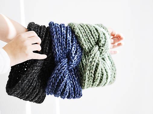 Čiapky, čelenky, klobúky - Ručne pletená čelenka - Alpaca - 13902302_