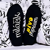 Pánske oblečenie - Čierne ponožky "Miláčik ... pivo" - 13904143_