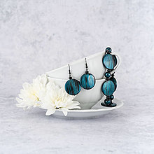 Sady šperkov - Náramok a náušnice Annette (Modrá) - 13900525_