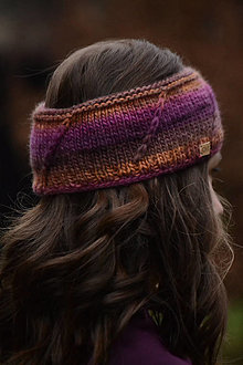 Čiapky, čelenky, klobúky - Dámska čiapka CATHY, 100% merino (Hnedo-fialová) - 13899813_