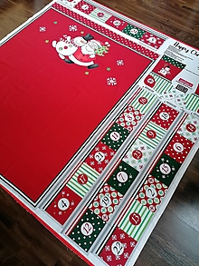 Textil - Happy Christmas - Panel na extra veľký adventný kalendár a Mikulášsku čižmu - 13909339_