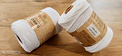 Galantéria - Macrame - String (01 - Biela) - 13907395_