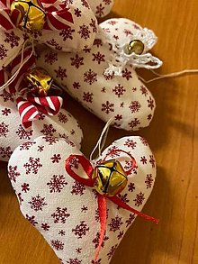 Dekorácie - vianočné srdiečka (Biela) - 13908367_