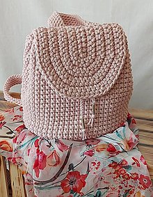 Batohy - Ruksak/batoh z kvalitných bavlnených šnúr  (Ruksak, farba púdrovo ružová) - 13905242_