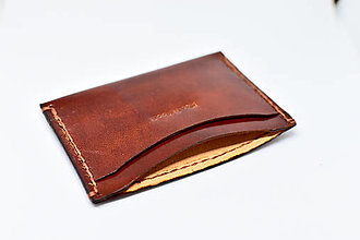 Peňaženky - kožená minimalistická peňaženka "The One" (Hnedá) - 13909740_