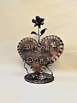 Dekorácie - Kovaná ruža so srdcom - 13908779_