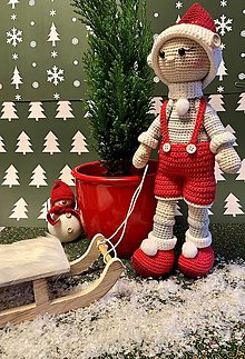 Dekorácie - Vianočný škriatok háčkovaný elf Buddy - 13907862_