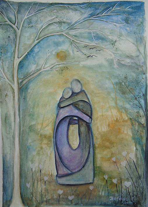 Obrazy - Ľúbim Ťa :)  (akvarel) - 13913328_