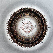 Obrazy - Mandala KVET ŠŤASTIA BIELY (bledý podklad) 50 x 50 - 13910768_