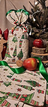Úžitkový textil - Mikulášske / Vianočné darčekové vrecká _ stromčeky a darčeky - 13914029_