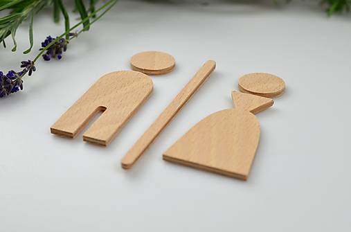 Tabuľky - Označenie pre WC drevené - unisex - 13911685_