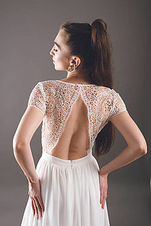 Šaty - Jednoduché svadobné šaty s Áčkovou sukňou - 13911552_