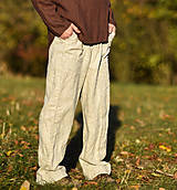 Pánske oblečenie - Lněné kalhoty Režné - 13910961_