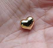 Korálky - Korálka Srdce, prievlak 2,2mm /zlatá farba/ /M4551/ - nerez.oceľ 304 - 13915178_