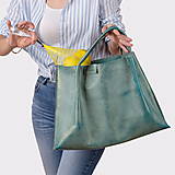 Kabelky - Kožená shopper bag taška, ktorá mení vzhľad - 13916233_