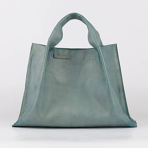  - Kožená shopper bag taška, ktorá mení vzhľad (Modrá) - 13916244_