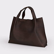 Kabelky - Kožená shopper bag taška, ktorá mení vzhľad (Hnedá) - 13916246_