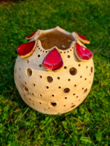 Dekorácie - Keramická guľa  dekorácia aj svietnik - 13917827_