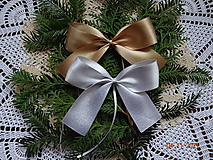 Dekorácie - Mašle na vianočný stromček, zlaté a strieborné - 13914408_