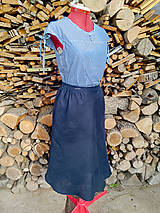 Sukne - Ľanová modrá midi sukňa (rôzne farby) vzorok - 50% 15.5€ - 13916990_