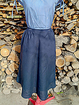 Sukne - Ľanová modrá midi sukňa (rôzne farby) vzorok - 50% 15.5€ - 13916992_