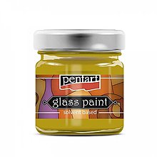Farby-laky - Farba na sklo, nevypaľovacia, 30 ml (žltá) - 13918488_